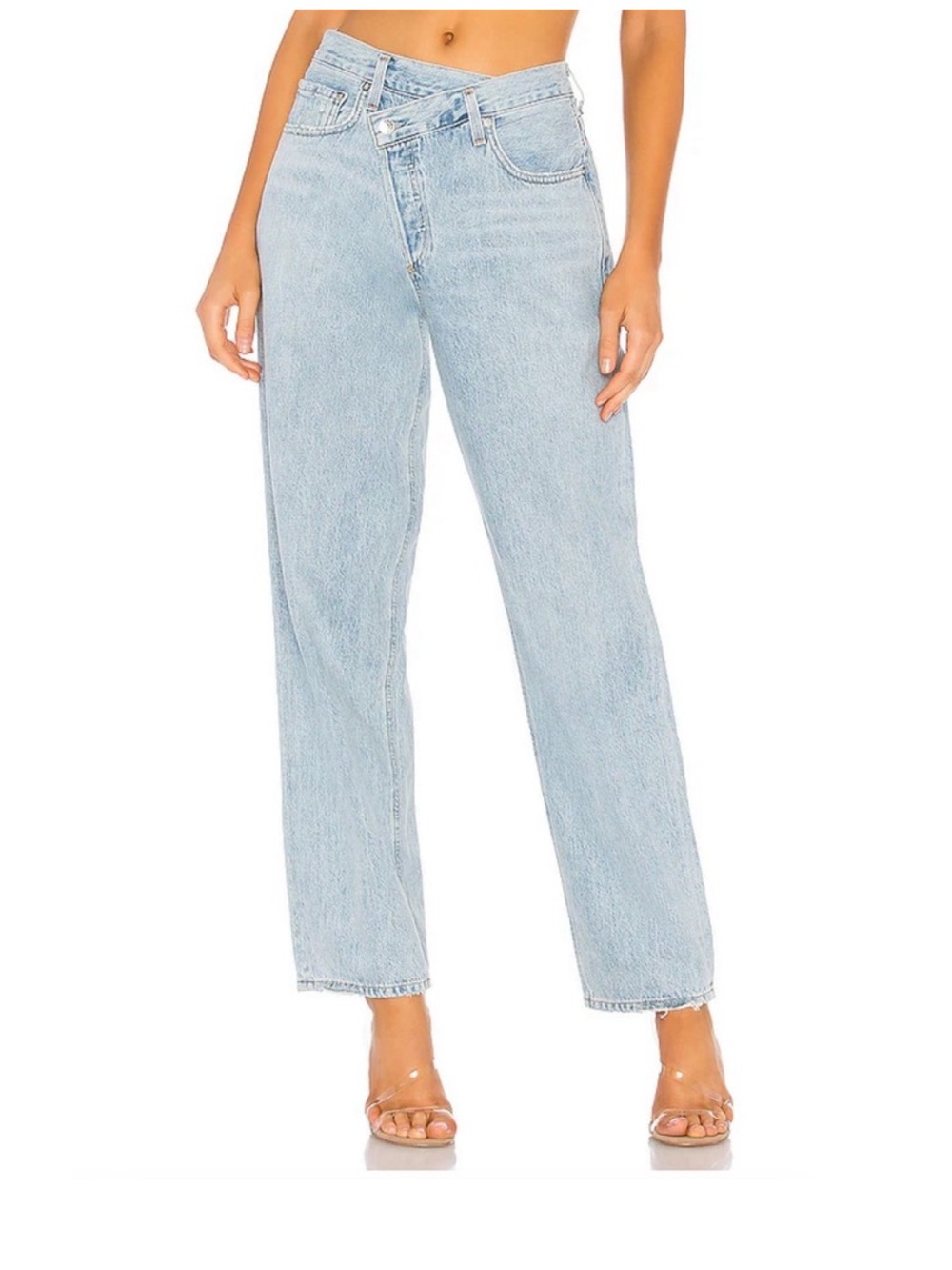 Agolde Light Blue High-Rise Straight Jeans